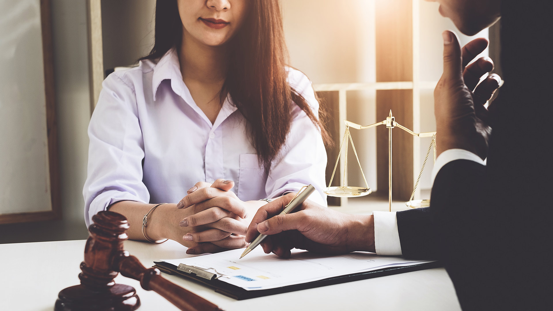 lawyer with client daytona beach fl